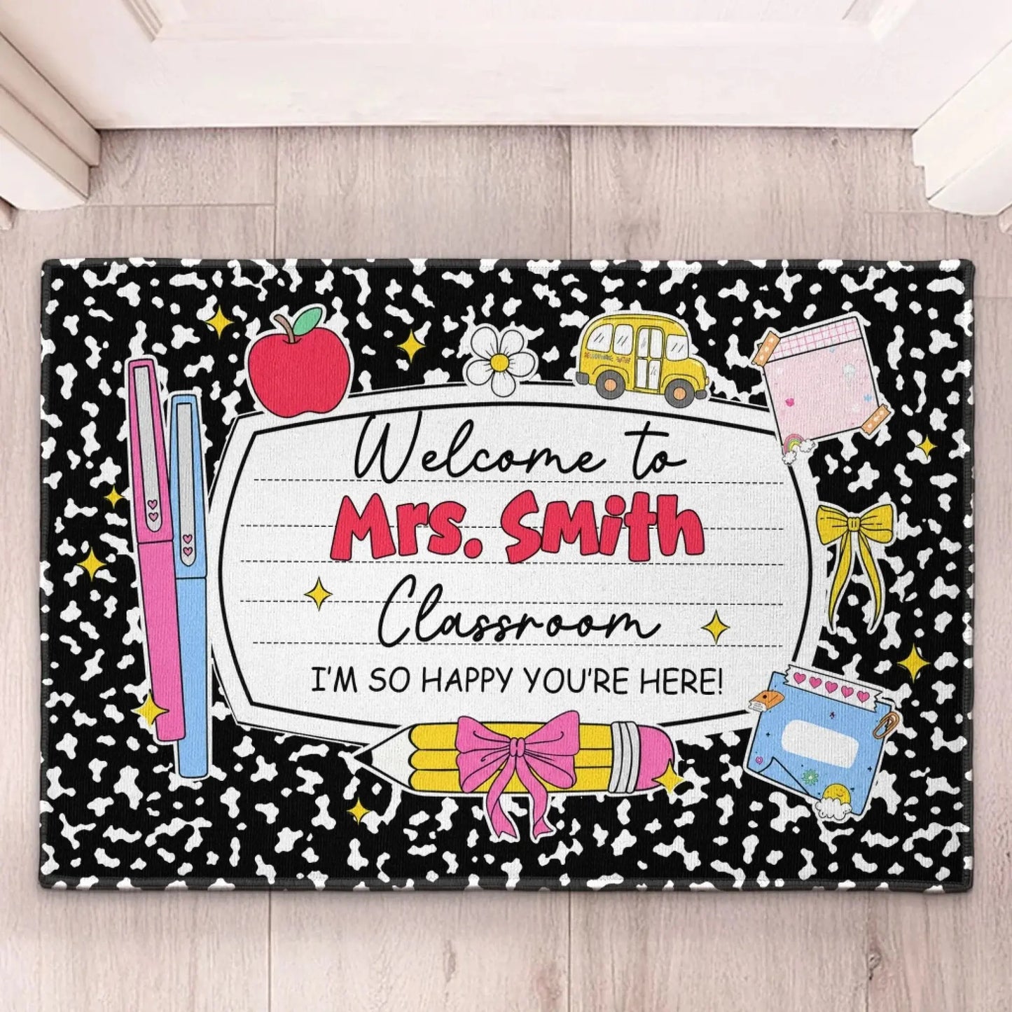 Welcome_To_Classroom_Composition_Book_Design_Personalized_Doormat_1