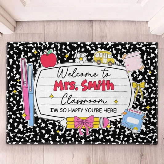 Welcome_To_Classroom_Composition_Book_Design_Personalized_Doormat_1