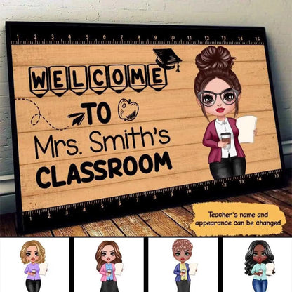 Welcome to Teacher Classroom – Personalized Horizontal Poster/Canvas – Back to School & Teacher Appreciation Gift for Educators  Ezcustomize