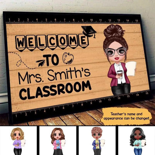 Welcome to Teacher Classroom – Personalized Horizontal Poster/Canvas – Back to School & Teacher Appreciation Gift for Educators  Ezcustomize