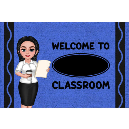 Welcome to Teacher’s Classroom Crayon Pattern – Personalized Doormat – Back-to-School Gift & Fun Classroom Decor for Teachers  Ezcustomize