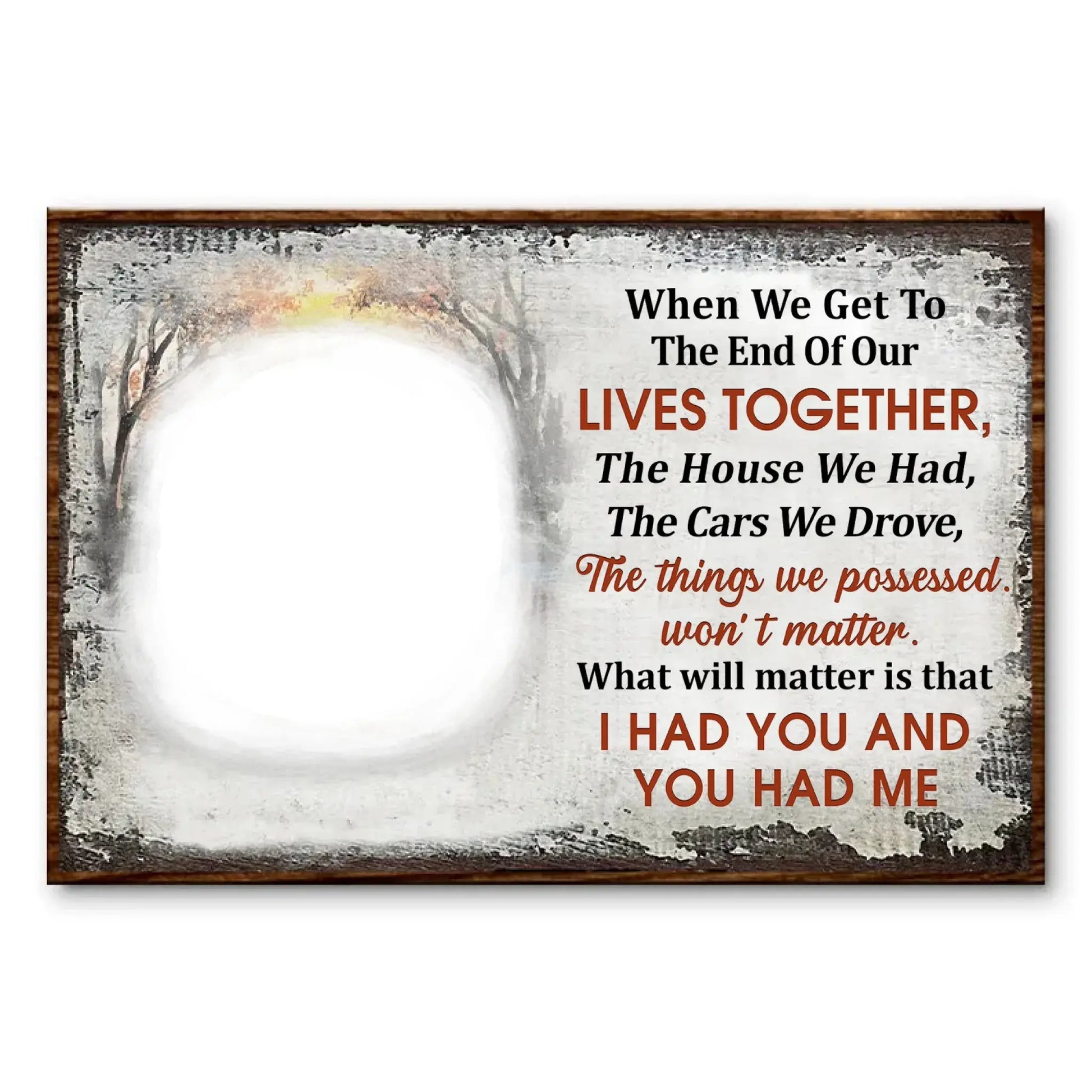 When We Get To The End Of Our Lives Together – Personalized Photo Poster/Canvas with Names – Heartfelt Anniversary Gift for Couples  Ezcustomize