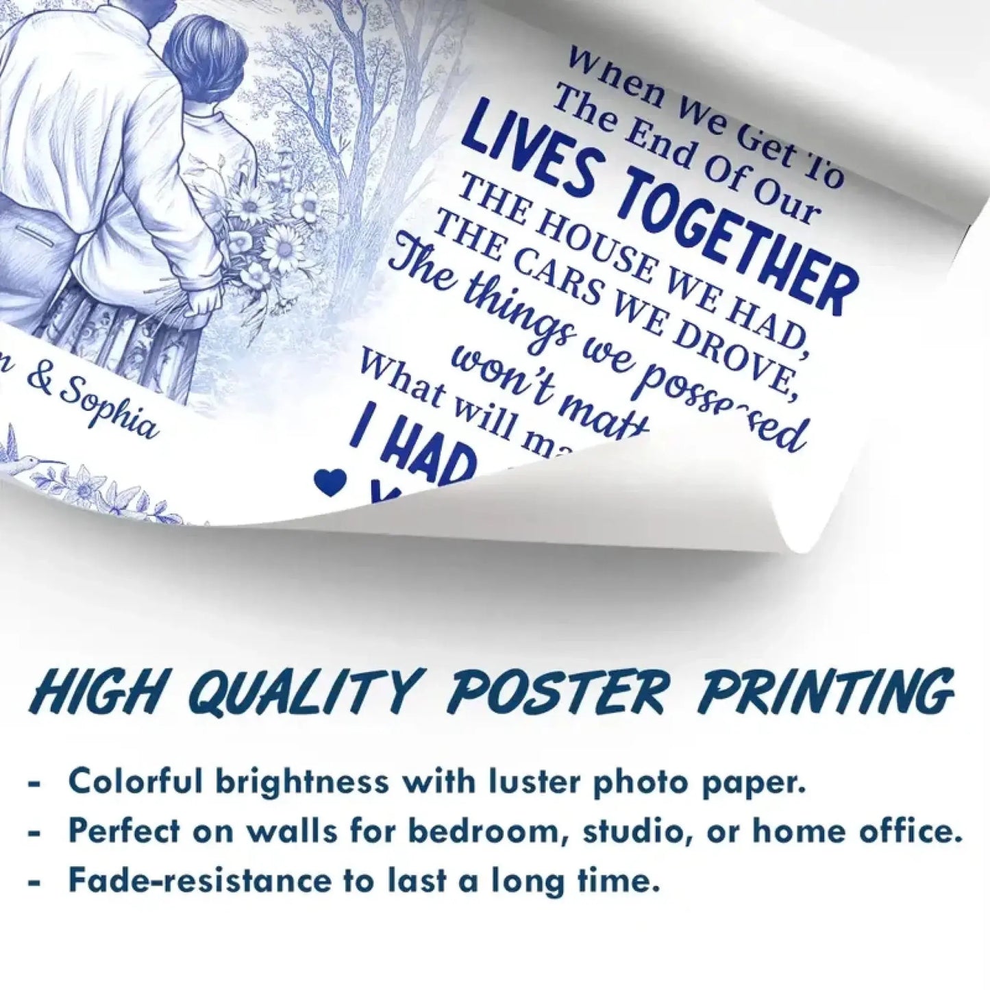 When We Get To The End Of Our Lives Together – Toile Couple Personalized Poster – Romantic Wall Art Gift for Anniversary or Wedding  Ezcustomize