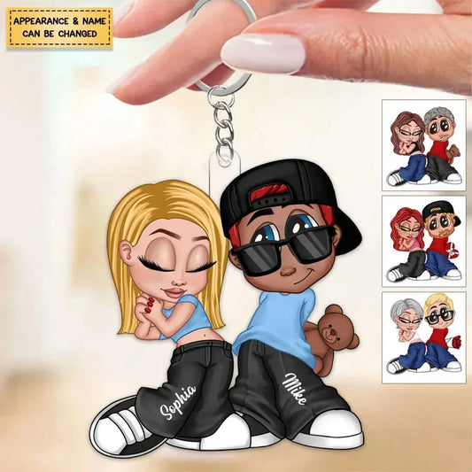 Y2K Couple Personalized Acrylic Keychain - Gift For Her/Him, Husband/Wife, Couples on Anniversary, Valentine's Day  Ezcustomize