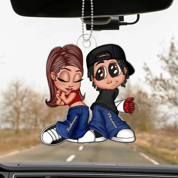 Y2K Couple – Personalized Acrylic Car Hanger – Unique 2026 Valentine’s, Birthday, or Anniversary Gift for Him, Her, Boyfriend & Girlfriend