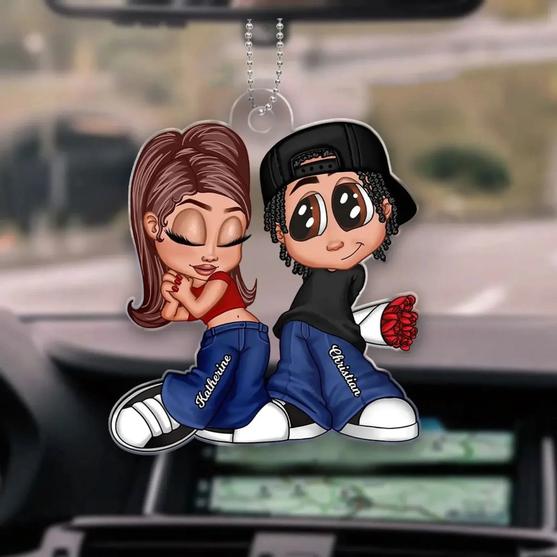 Y2K Couple – Personalized Acrylic Car Hanger – Unique 2025 Valentine’s, Birthday, or Anniversary Gift for Him, Her, Boyfriend & Girlfriend  Ezcustomize
