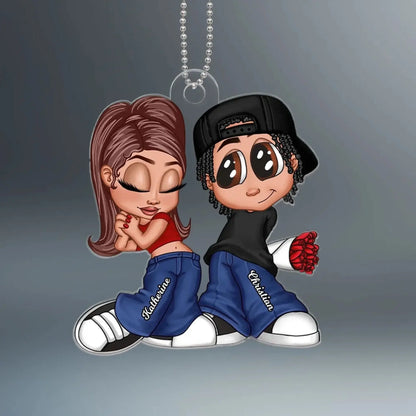 Y2K Couple – Personalized Acrylic Car Hanger – Unique 2025 Valentine’s, Birthday, or Anniversary Gift for Him, Her, Boyfriend & Girlfriend  Ezcustomize