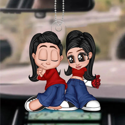 Y2K Couple – Personalized Acrylic Car Hanger – Unique 2025 Valentine’s, Birthday, or Anniversary Gift for Him, Her, Boyfriend & Girlfriend  Ezcustomize