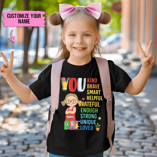 You Are Loved Shirt – Personalized Youth T-Shirt with Custom Character & Name – Back to School Gift for Kids, Boys or Girls  Ezcustomize