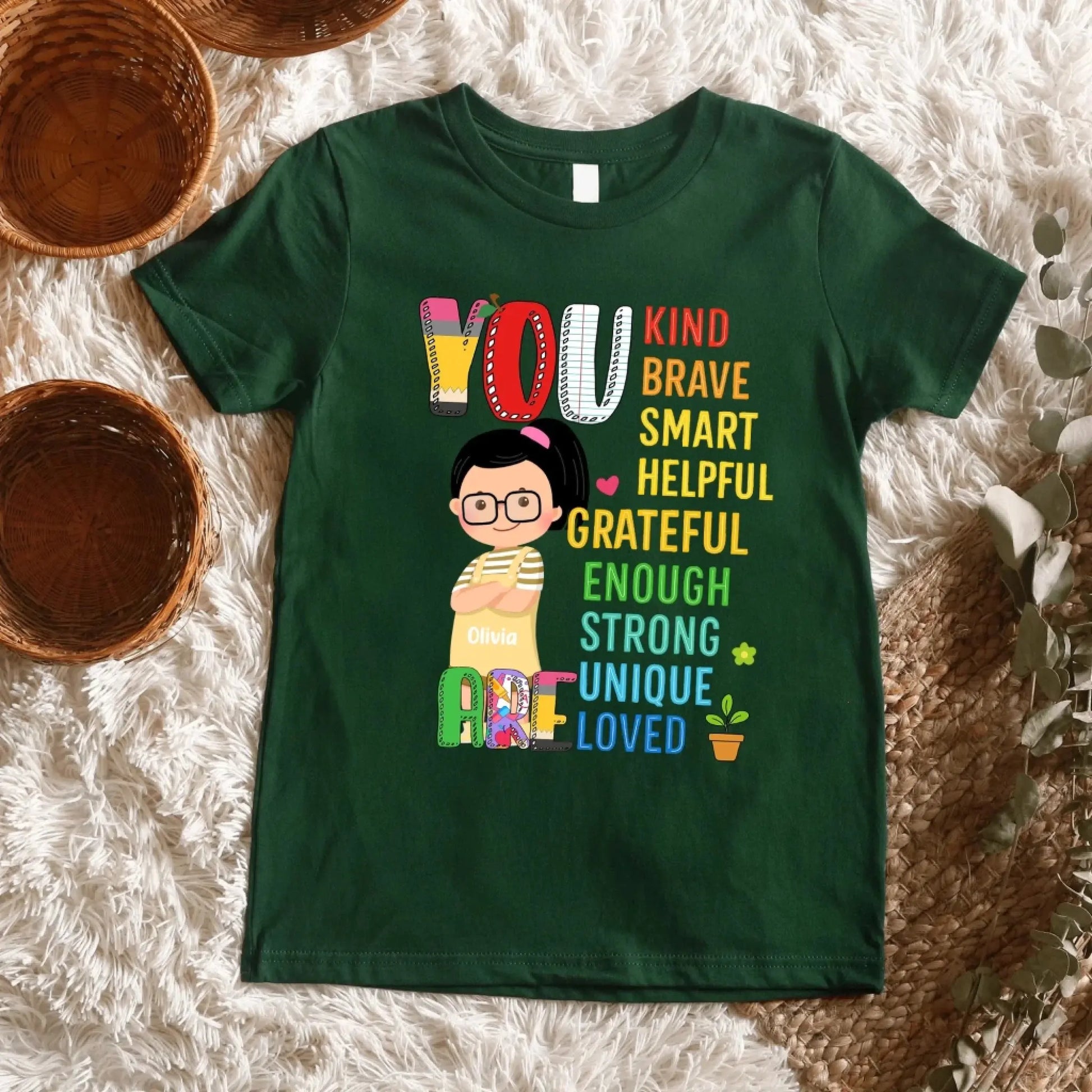 You Are Loved Shirt – Personalized Youth T-Shirt with Custom Character & Name – Back to School Gift for Kids, Boys or Girls  Ezcustomize