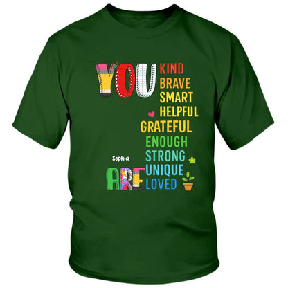 You Are Loved Shirt – Personalized Youth T-Shirt with Custom Character & Name – Back to School Gift for Kids, Boys or Girls  Ezcustomize