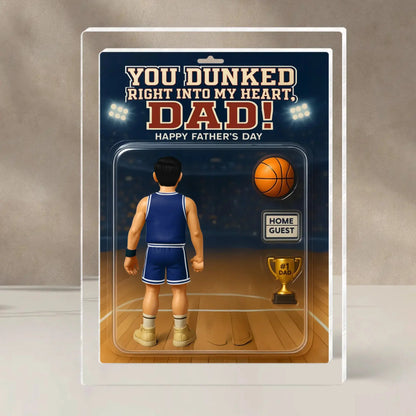 You Dunked Right into My Heart Dad – Personalized Basketball Acrylic Block Plaque – Custom Father's Day Gift from Kids or Wife  Ezcustomize