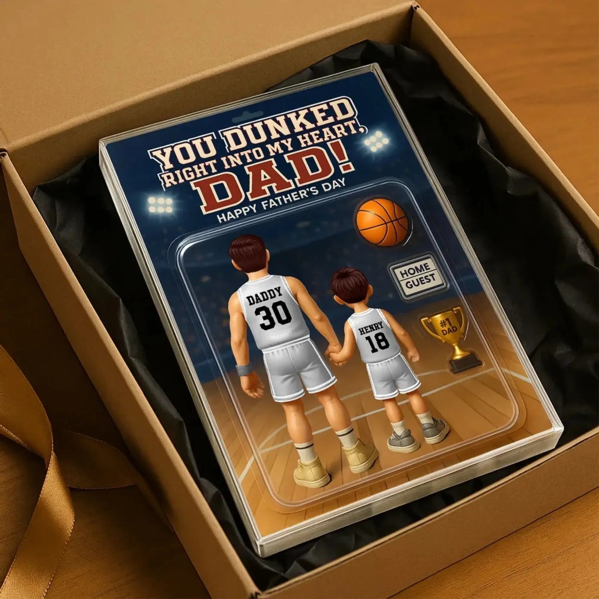 You Dunked Right into My Heart Dad – Personalized Basketball Acrylic Block Plaque – Custom Father's Day Gift from Kids or Wife  Ezcustomize