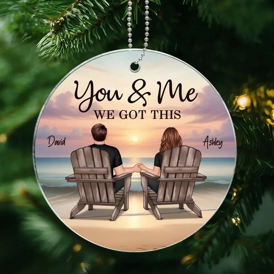 You & Me Couple Back View on Beach – Personalized High Clarity Acrylic Ornament – Romantic Surprise Gift for Couples & Loved Ones  Ezcustomize