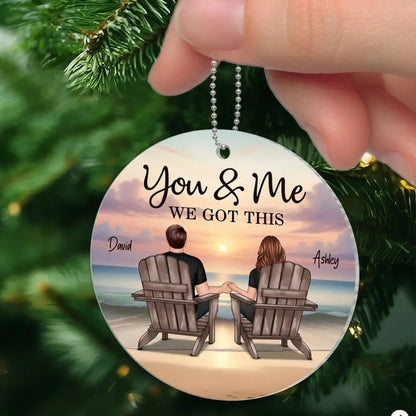 You & Me Couple Back View on Beach – Personalized High Clarity Acrylic Ornament – Romantic Surprise Gift for Couples & Loved Ones  Ezcustomize