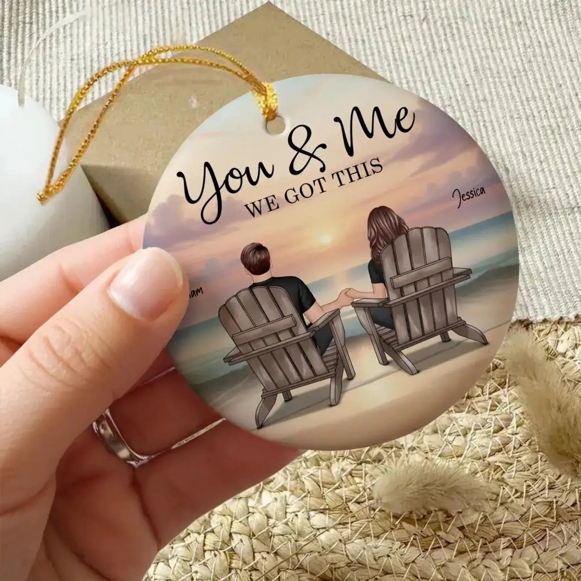 You & Me Couple Back View on Beach – Personalized High Clarity Acrylic Ornament – Romantic Surprise Gift for Couples & Loved Ones  Ezcustomize