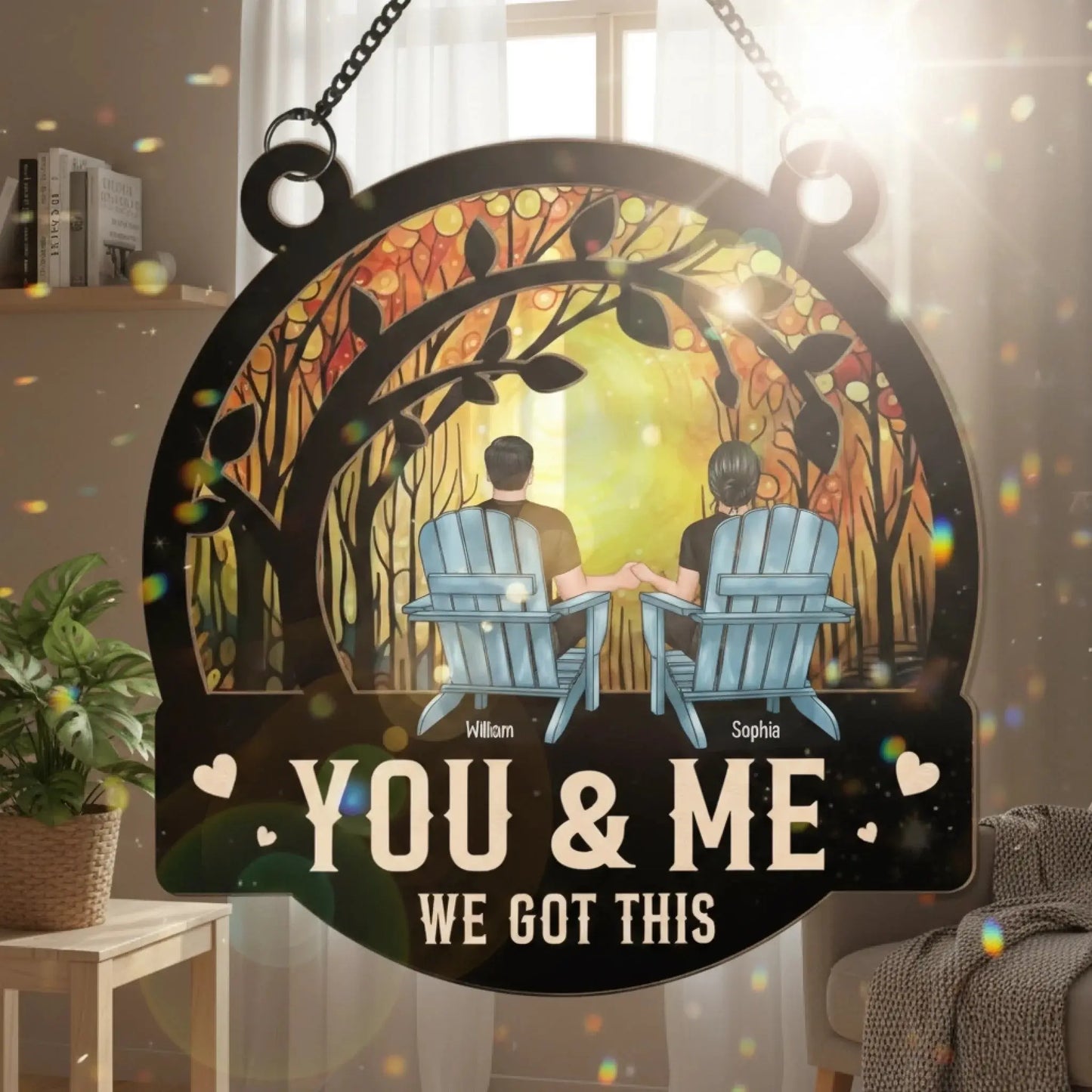 You & Me We Got This - Personalized Window Hanging Suncatcher Ornament - Anniversary Gifts  Ezcustomize