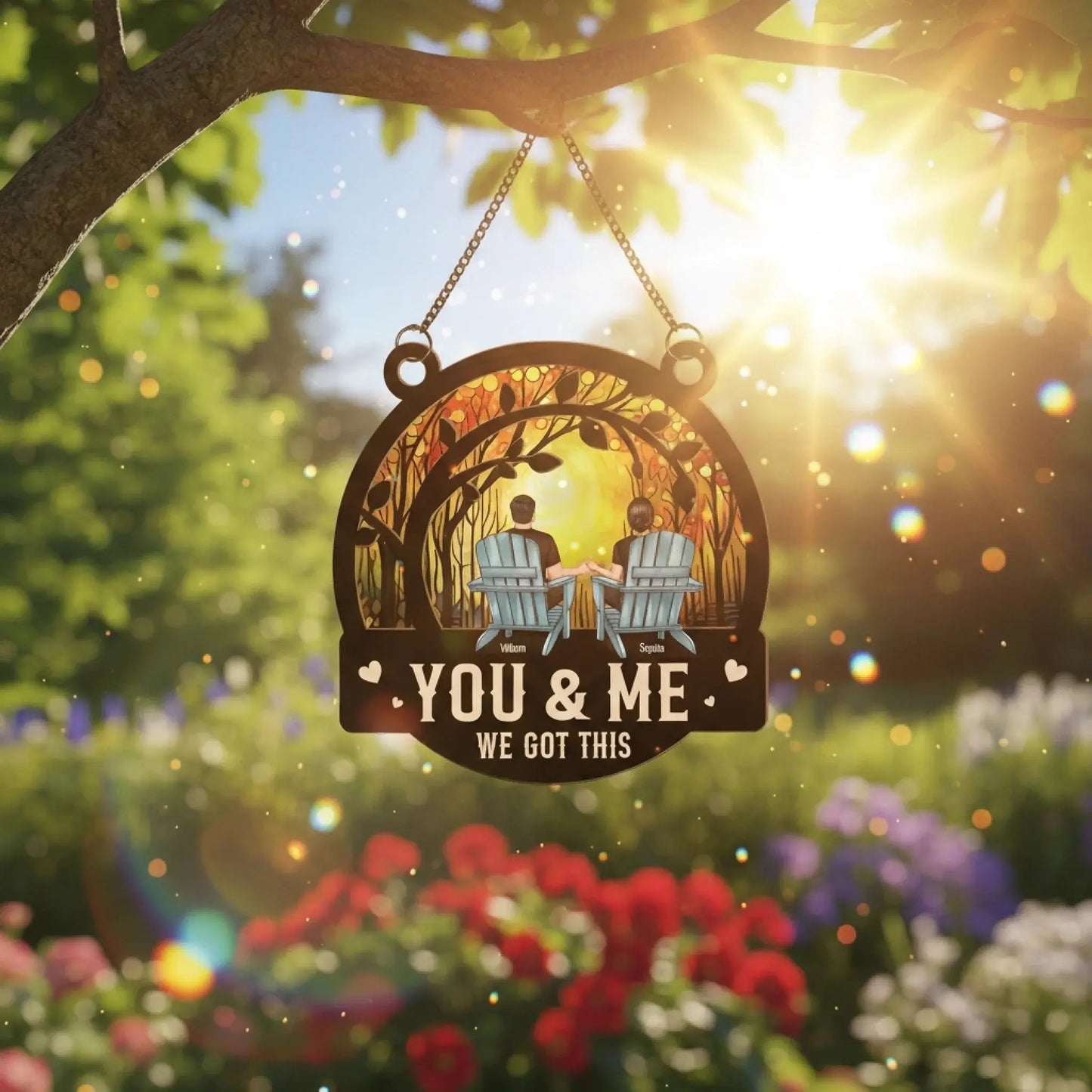 You & Me We Got This - Personalized Window Hanging Suncatcher Ornament - Anniversary Gifts  Ezcustomize