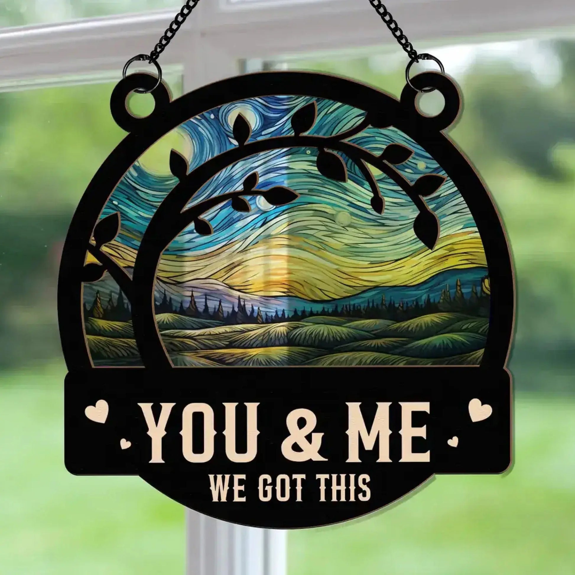 You & Me We Got This - Personalized Window Hanging Suncatcher Ornament - Anniversary Gifts  Ezcustomize