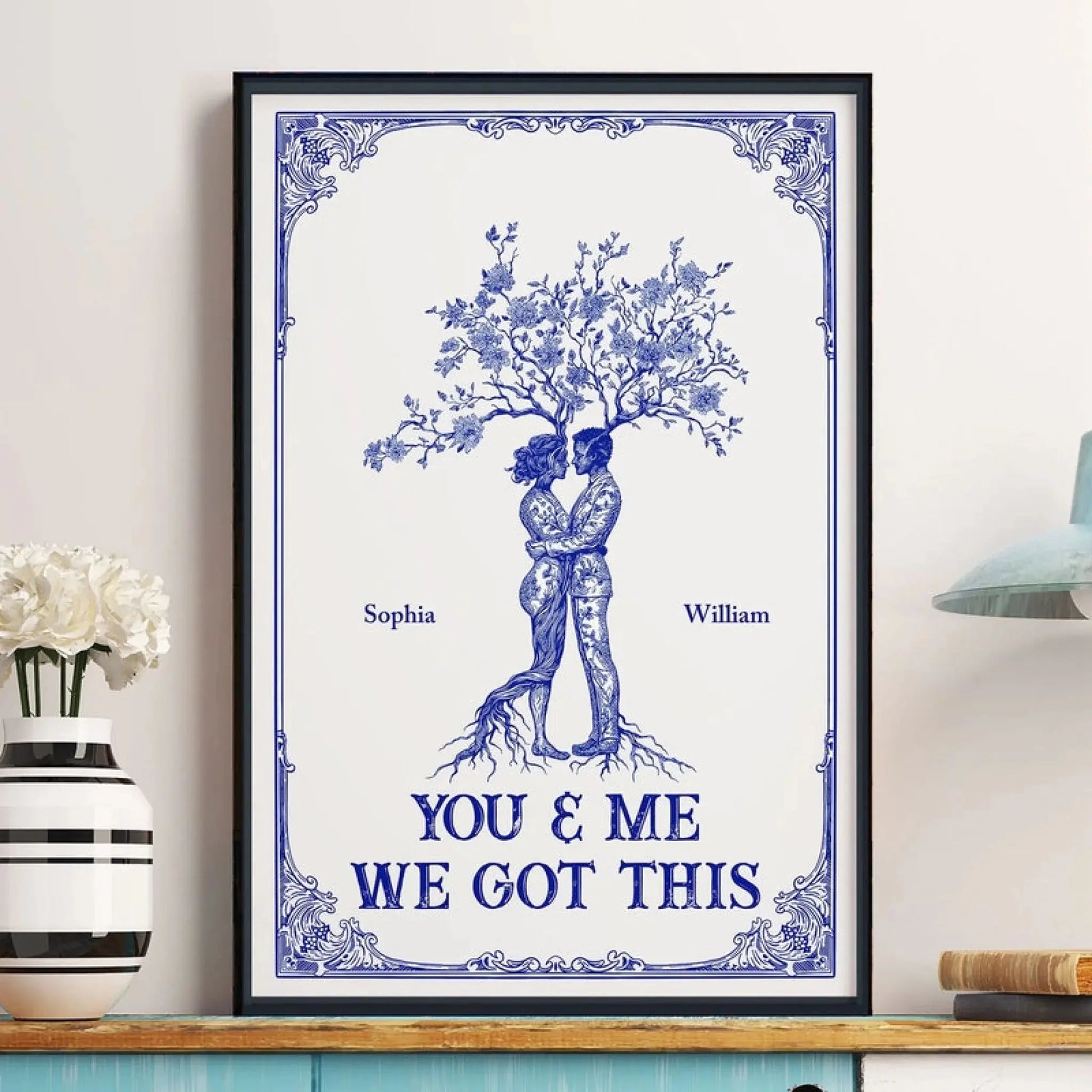 You & Me We Got This – Personalized Couple Tree Hug Poster or Canvas, Romantic Wall Art for Lovers  Ezcustomize