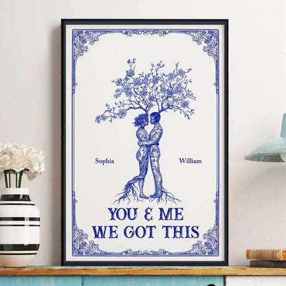 You & Me We Got This – Personalized Couple Tree Hug Poster or Canvas, Romantic Wall Art for Lovers  Ezcustomize