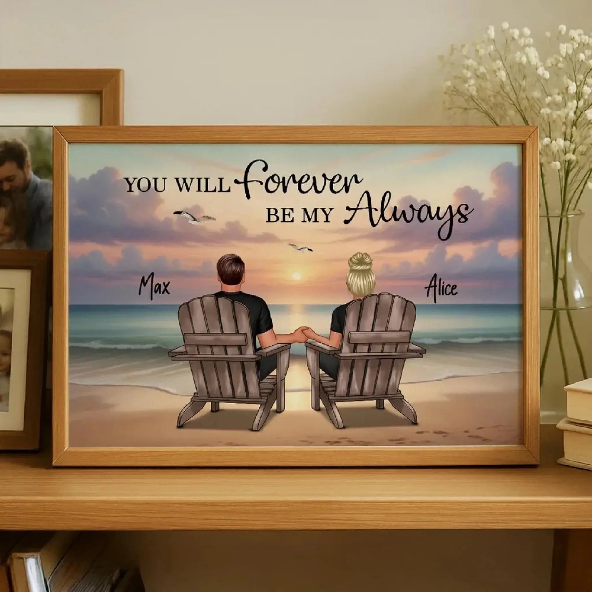 You & Me – We Got This Custom Couple Poster with Names, Romantic Beach Wall Art Gift for Anniversary, Valentine’s Day or Home Decor  Ezcustomize