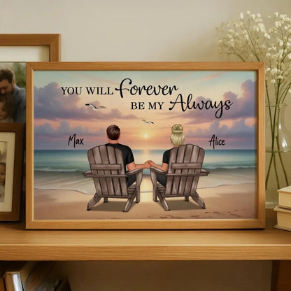 You & Me – We Got This Custom Couple Poster with Names, Romantic Beach Wall Art Gift for Anniversary, Valentine’s Day or Home Decor  Ezcustomize