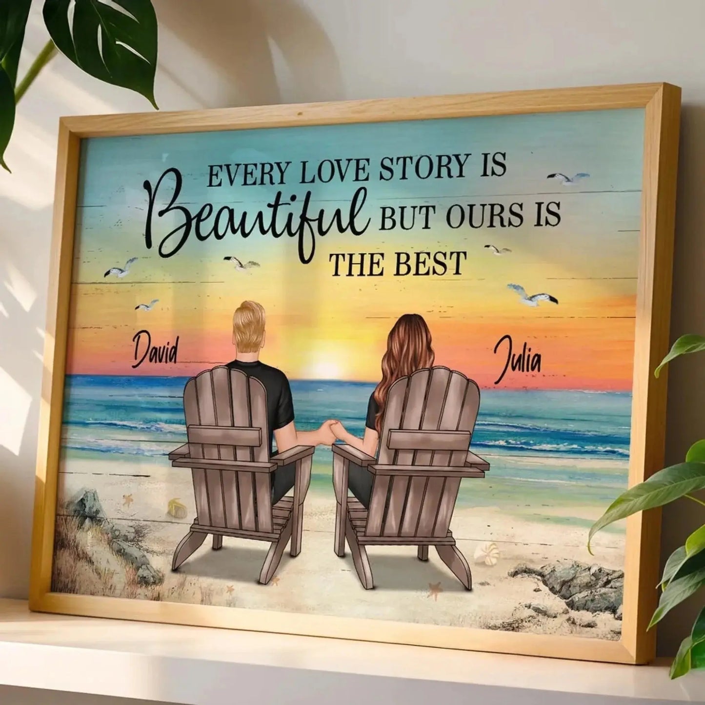 You & Me – We Got This Custom Couple Poster with Names, Romantic Beach Wall Art Gift for Anniversary, Valentine’s Day or Home Decor  Ezcustomize