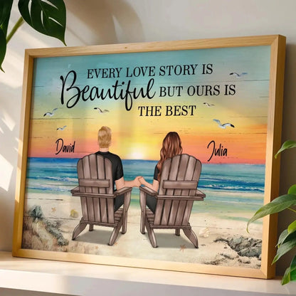 You & Me – We Got This Custom Couple Poster with Names, Romantic Beach Wall Art Gift for Anniversary, Valentine’s Day or Home Decor  Ezcustomize