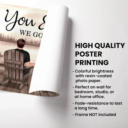 You & Me – We Got This Custom Couple Poster with Names, Romantic Beach Wall Art Gift for Anniversary, Valentine’s Day or Home Decor  Ezcustomize