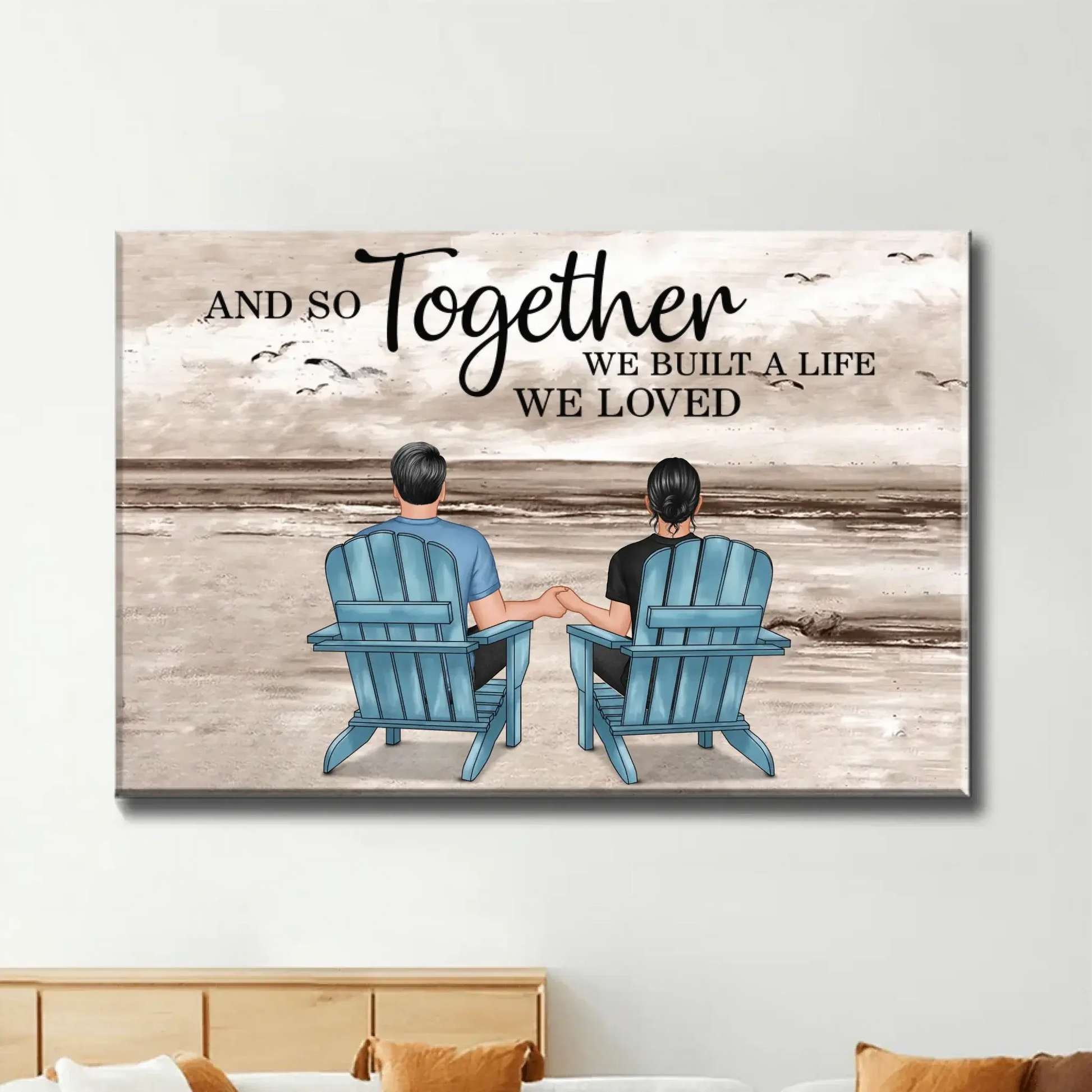 You & Me – We Got This Custom Couple Poster with Names, Romantic Beach Wall Art Gift for Anniversary, Valentine’s Day or Home Decor  Ezcustomize