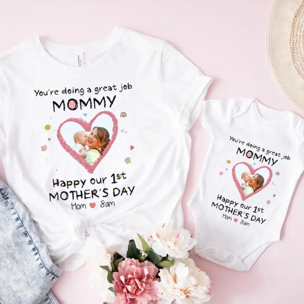 You’re Doing a Great Job Mommy – Personalized Baby Onesie – Baby Shower or First Mother’s Day Gift for New Moms