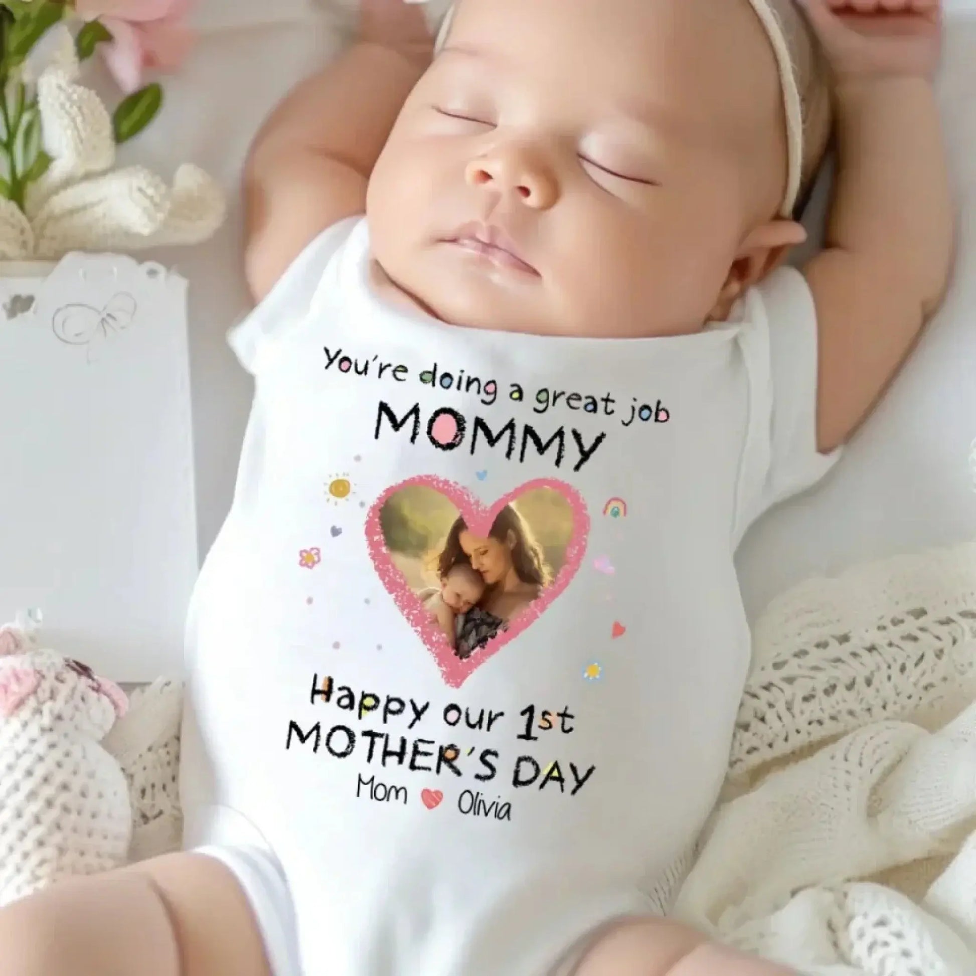 You’re Doing a Great Job Mommy – Personalized Baby Onesie – Baby Shower or First Mother’s Day Gift for New Moms  Ezcustomize