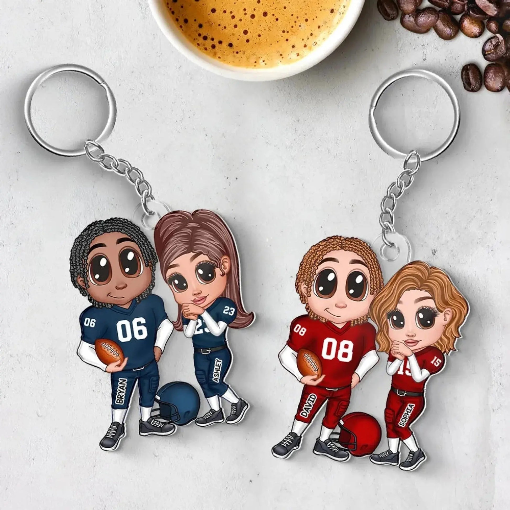 You’re My End-Zone Football Couple Acrylic Keychain – Y2K Style Personalized Gift  Ezcustomize