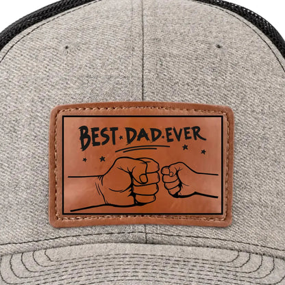 You're My Favorite, Grandpa - Family Personalized Custom Leather Patch Hat - Gift For Dad, Grandpa  Ezcustomize